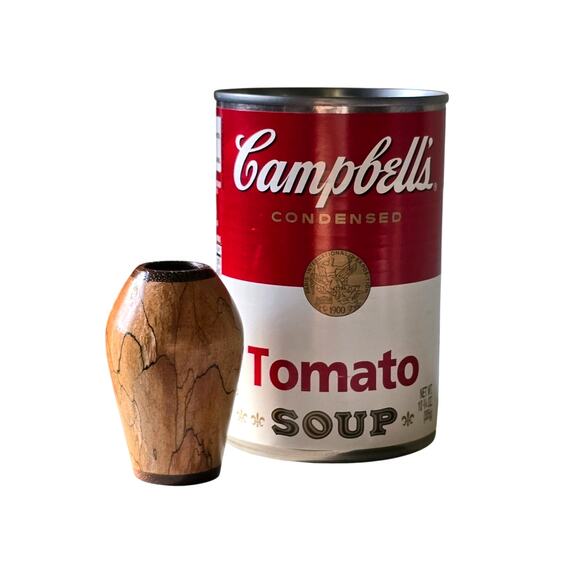 Handmade Toothpick Holder of Marquetry Pieced and Turned Wood - Picture 8 of 8